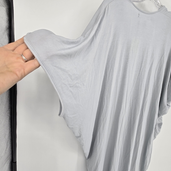 barefoot dreams lux milk jersey caftan grey tunic dress one size - Picture 7 of 7